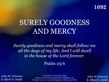 Surely Goodness And Mercy R J Stevens Music