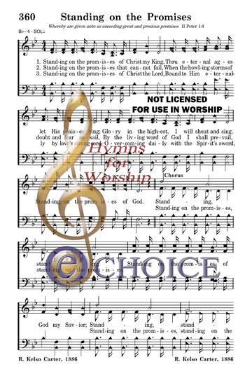 Hymn: Standing on the promises of Christ my King