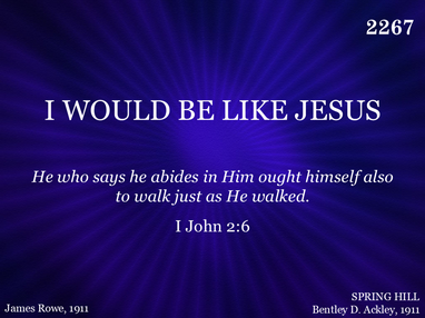 I WOULD BE LIKE JESUS