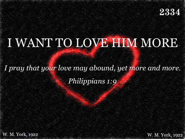 I WANT TO LOVE HIM MORE